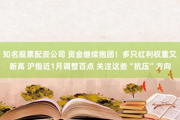 知名股票配资公司 资金继续抱团！多只红利权重又新高 沪指近1月调整百点 关注这些“抗压”方向